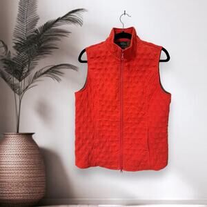 Vintage Nomadic Traders Quilted Vest Women's Medium Coral Red Quilted Vest